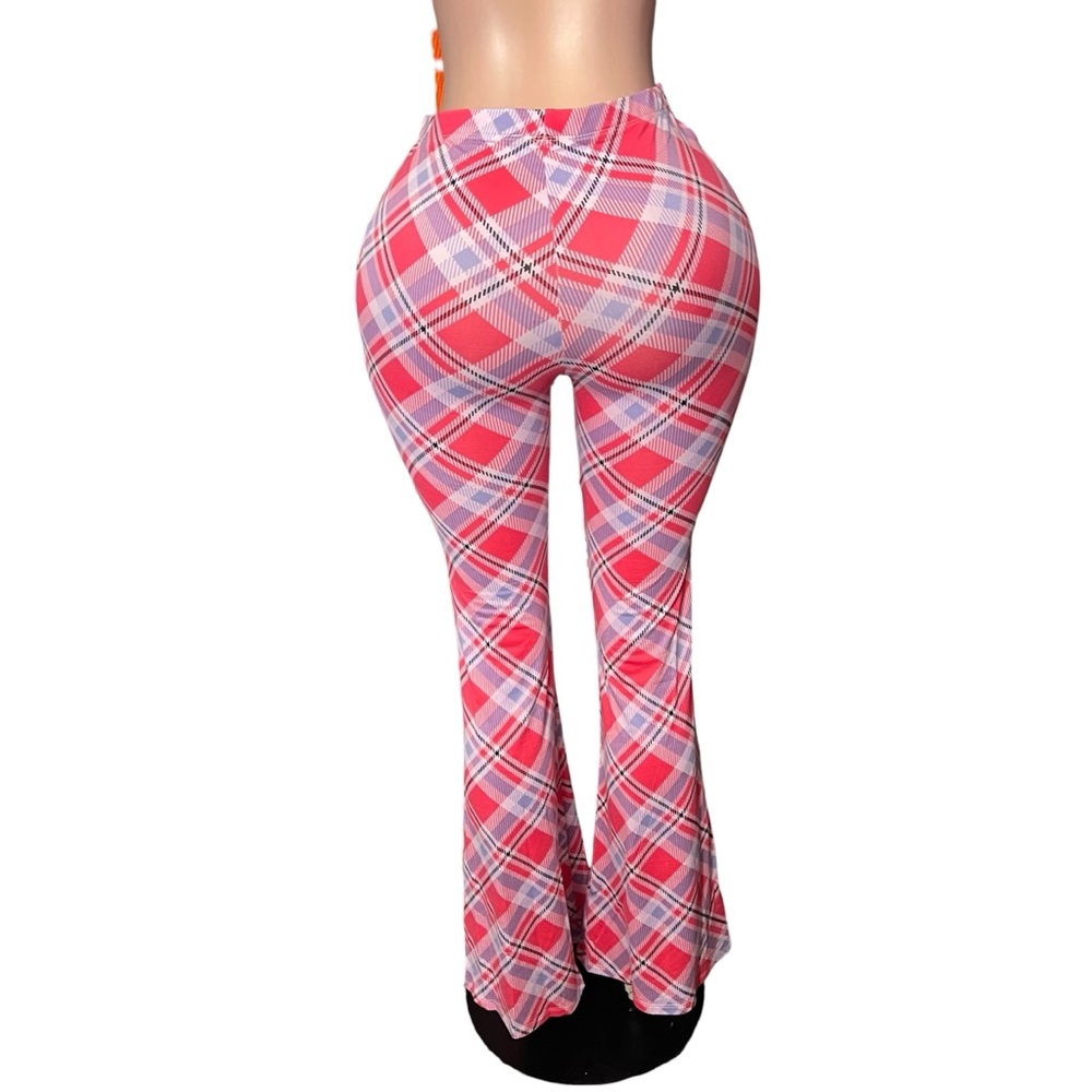 Plaid Flare Women's Pants - Picture 6 of 6
